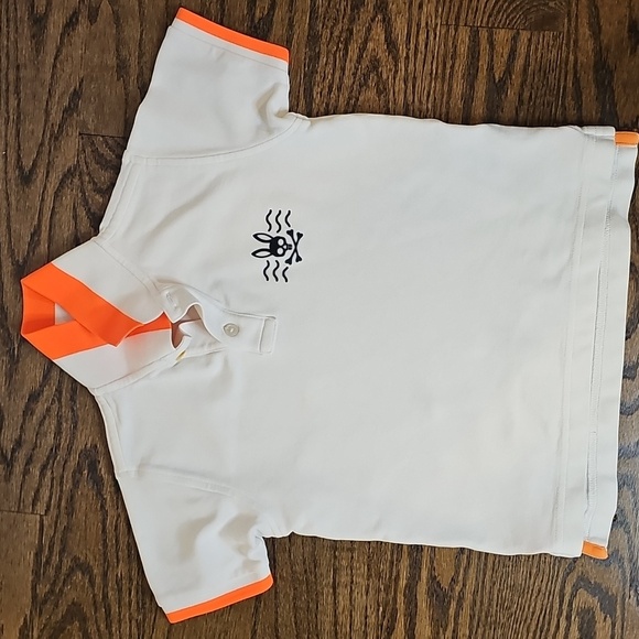 Psycho Bunny White and Orange Kids Polo Shirt - Picture 1 of 6